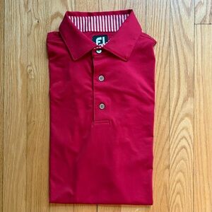 FootJoy Men’s Short Sleeve Polo Golf Shirt Large Red Solid